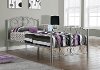 Casual Traditional Silver Twin Metal Bed