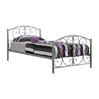Casual Traditional Silver Twin Metal Bed-3