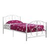 Casual Traditional WhiteWW Twin Metal Bed-3