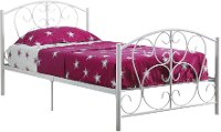 Casual Traditional WhiteWW Twin Metal Bed-3