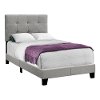Contemporary Gray Twin Upholstered Bed