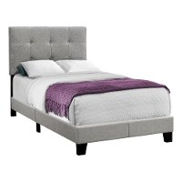 Contemporary Gray Twin Upholstered Bed