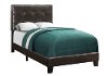 Contemporary Dark Brown Twin Upholstered Bed