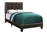 Contemporary Dark Brown Twin Upholstered Bed