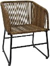 Brown Arm Chair with Metal Frame