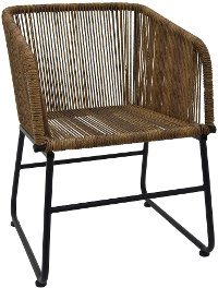 Brown Arm Chair with Metal Frame