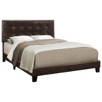 Contemporary Dark Brown Queen Upholstered Bed-2