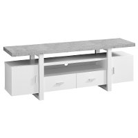 White and Cement Gray Top 60 Inch TV Stand-2