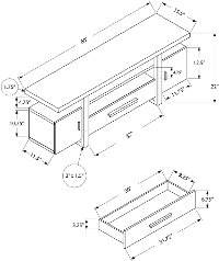 White and Cement Gray Top 60 Inch TV Stand-3