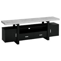 60 Inch Black and Cement Gray Top TV Stand-3