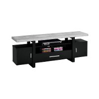 60 Inch Black and Cement Gray Top TV Stand-4