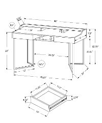 Dark Taupe 48 Inch Computer Desk-2