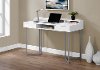 White and Silver Metal 48 Inch Computer Desk