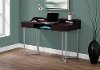 Cappuccino and Silver Metal 48 Inch Computer Desk