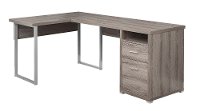 Dark Taupe L-Shaped Computer Desk -3