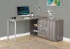 Dark Taupe 60 Inch L-Shaped Computer Desk