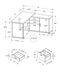Dark Taupe 60 Inch L-Shaped Computer Desk -2