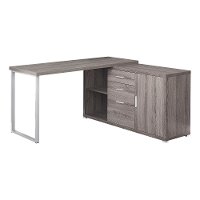 Dark Taupe 60 Inch L-Shaped Computer Desk -3