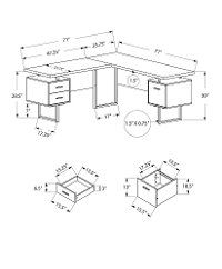 Gray 60 Inch L-Shaped Computer Desk -2