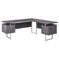 Gray 60 Inch L-Shaped Computer Desk -3