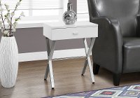 White 24 Inch End Table