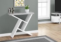 White and Cement Gray 36 Inch Accent Table