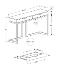 Cappuccino 42 Inch Modern Sofa Table-3