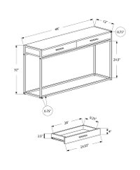 Dark Taupe and Black Metal 48 Inch Console Table-2