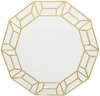 Gold Wooden Mirror with Geometric Pattern