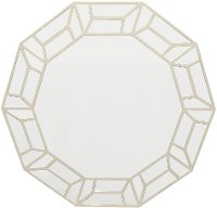 Champagne Wood Mirror with Geometric Pattern