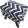 13 Inch Chevron Patterned Square Stool - Ephraim