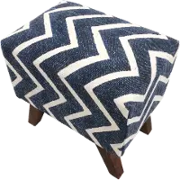 Ephraim 13 Inch Chevron Patterned Square Stool