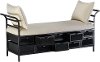 Two Tone Linen and Black Bench with Storage Drawers - Banning