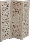 White 3 Panel Antique Screen