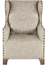 Chadwick Linen High Back Accent Chair with Exposed Wood Sides