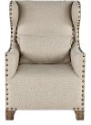Linen High Back Accent Chair with Exposed Wood Sides - Chadwick