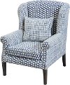 Blue and Cream Patterned Accent Chair - Walstead