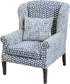 Walstead Blue and Cream Patterned Accent Chair