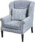 Walstead Blue and Cream Patterned Accent Chair