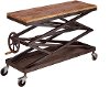Industrial Two Tone Accordion Console Table on Wheels - Jack