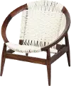 Peraza Urban Off White and Wood Accent Chair