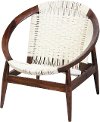 Urban Off White and Wood Accent Chair - Peraza
