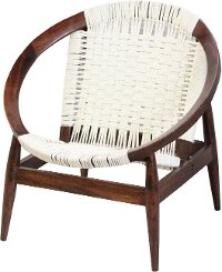Urban Off White and Wood Accent Chair - Peraza