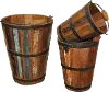 Small Antique Wooden Bucket with Handle
