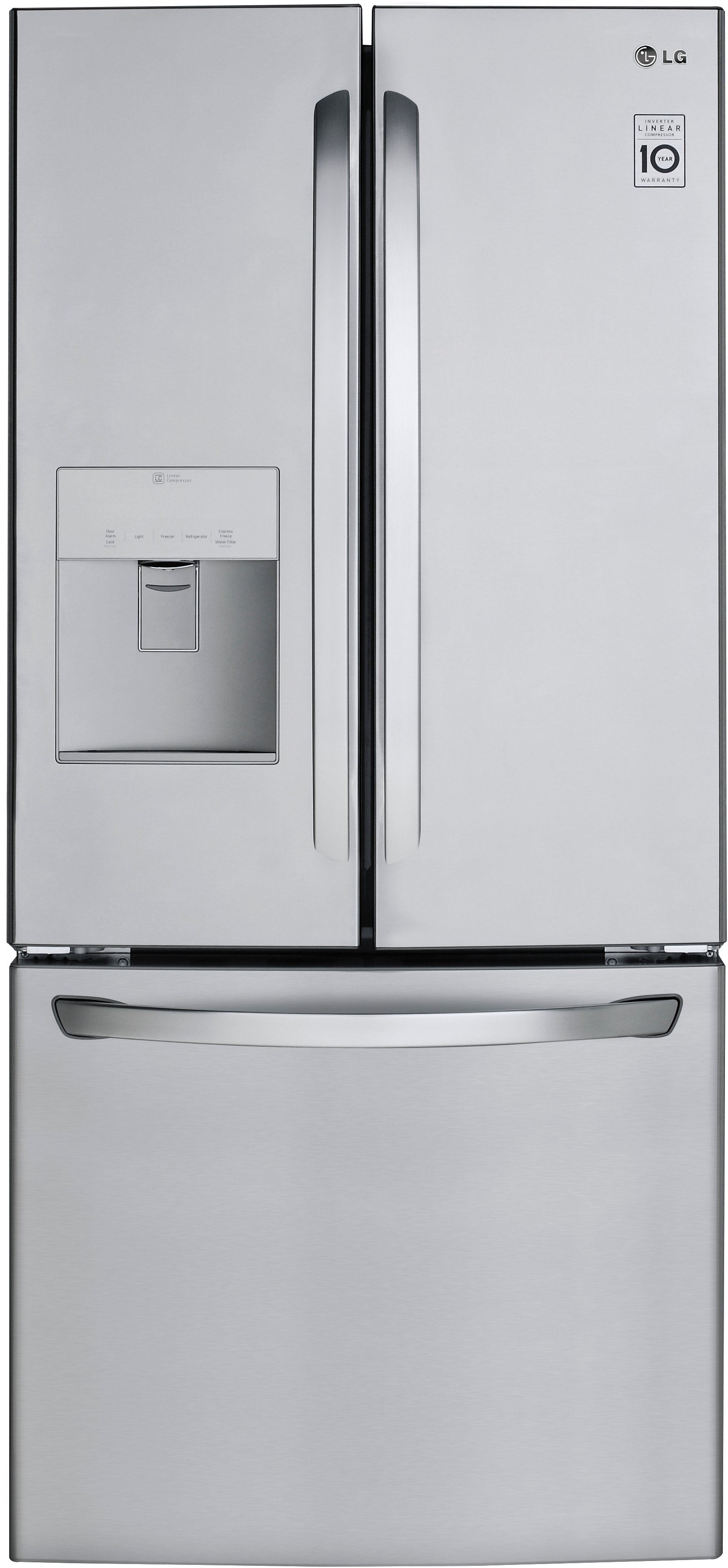 LFDS22520S LG 21.8 cu ft French Door Refrigerator - 30 W Stainless Steel-1