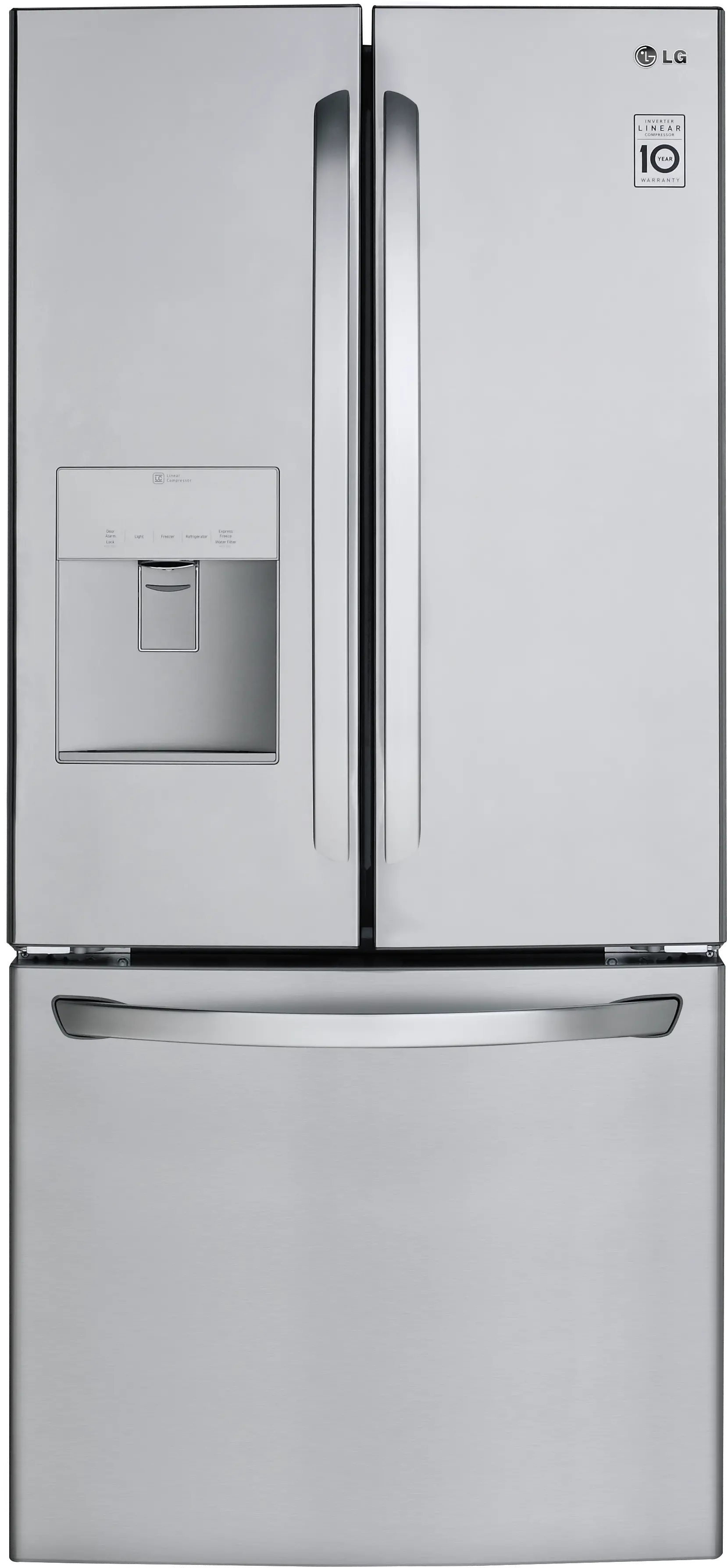 LFDS22520S LG 21.8 cu ft French Door Refrigerator - 30 W Stainless Steel-1