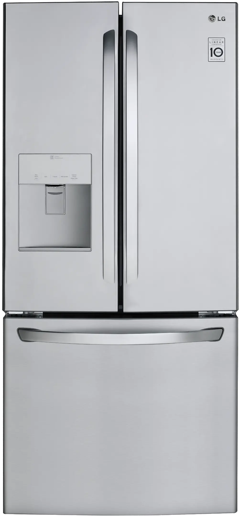 LFDS22520S LG 21.8 cu ft French Door Refrigerator - 30 W Stainless Steel-1