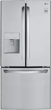 LFDS22520S LG 21.8 cu ft French Door Refrigerator - 30 W Stainless Steel