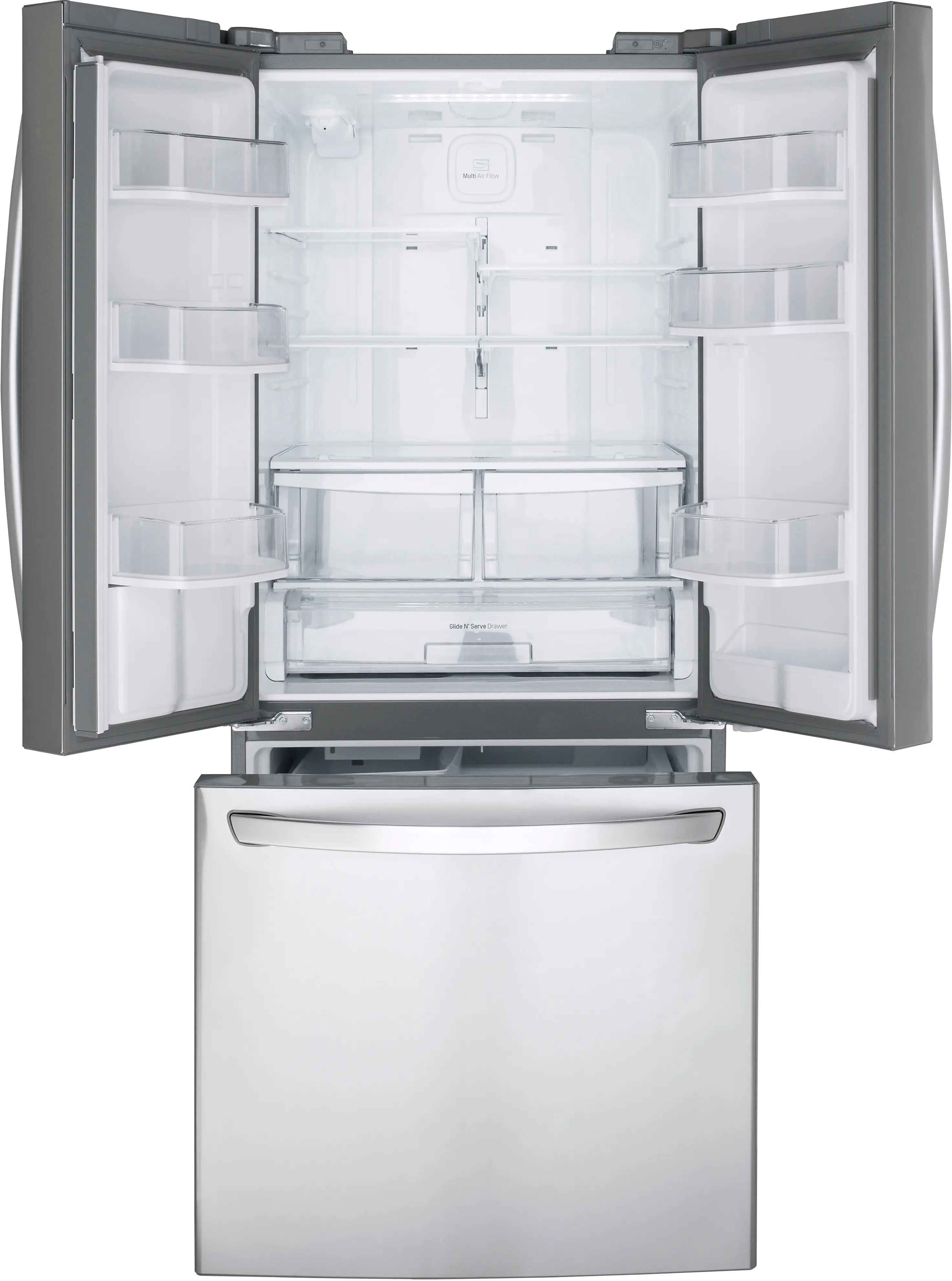 LFDS22520S LG 21.8 cu ft French Door Refrigerator - 30 W Stainless Steel-2