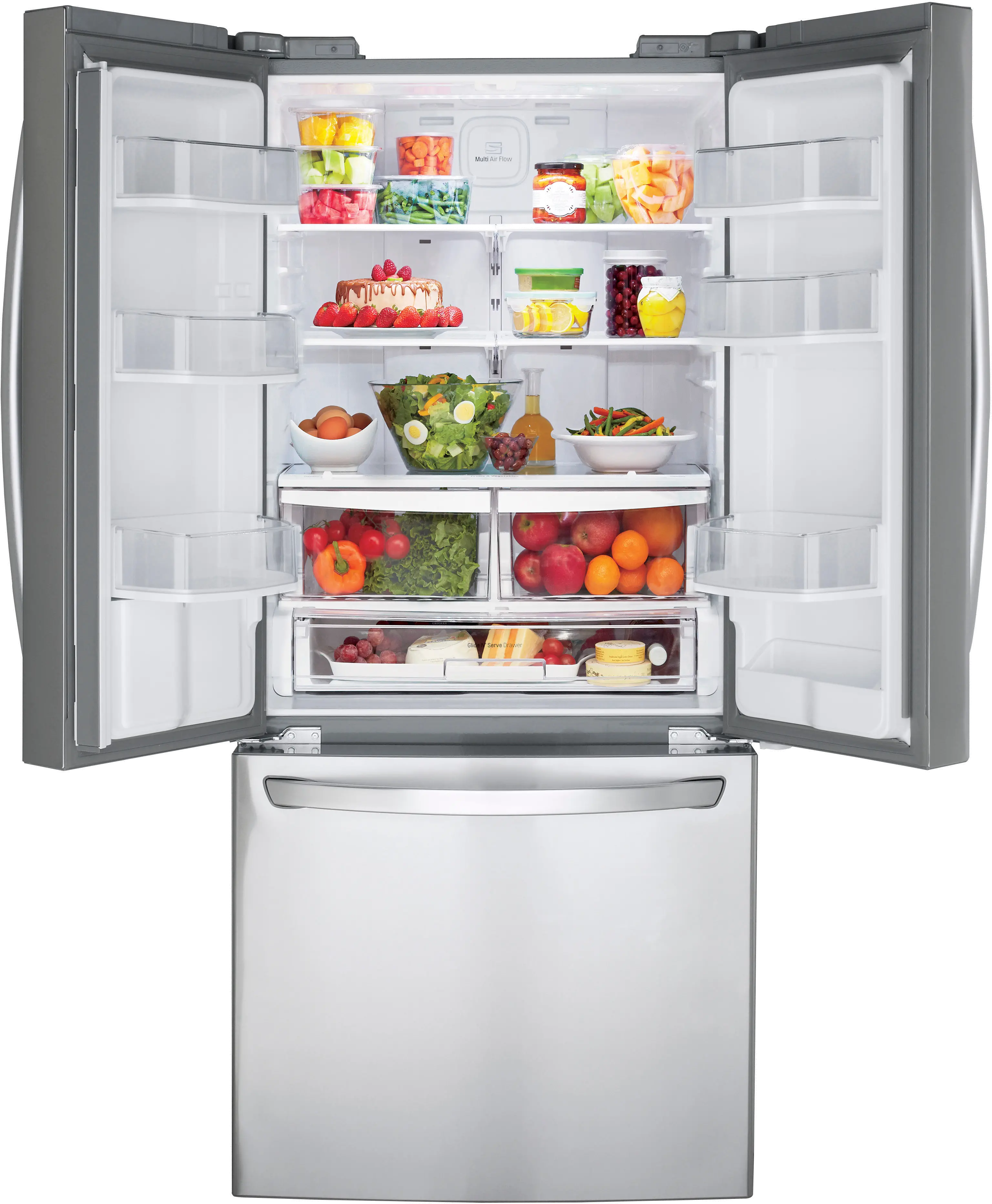 LFDS22520S LG 21.8 cu ft French Door Refrigerator - 30 W Stainless Steel-3